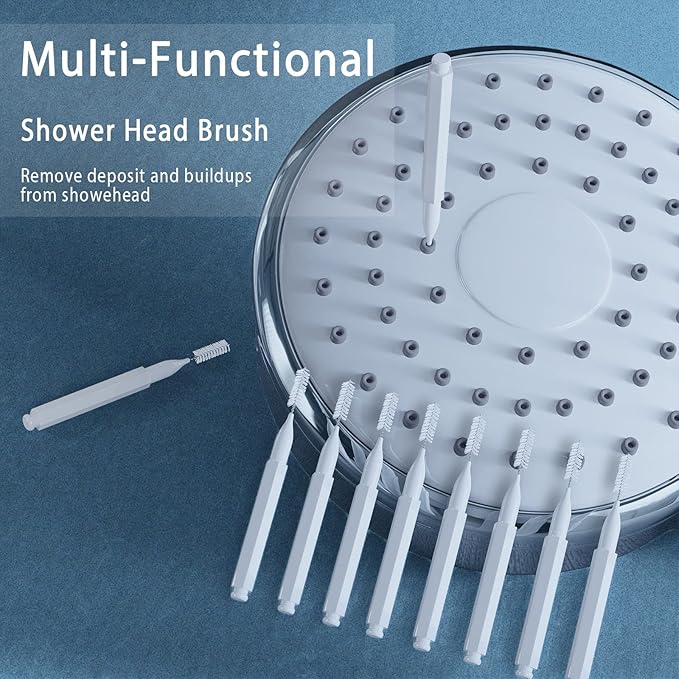 Shower Head Cleaning Brush for Small Hole,Multifunctional Shower Head Cleaner Tool Anti-Clogging Nozzle with Storage Boxes, Showerhead Cleaning Brushes Picks for Household Bathroom, White - Image 2