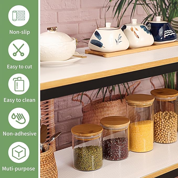 Shelf Liners 27 inch x 20 ft Shelf Liners for Kitchen cabinets nonstick Shelf Lining Drawer Mats EVA Protector for Cupboard (White,27 inch x 20 ft) - Image 5