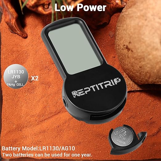 Reptile Thermometer, Hygrometer for Reptile Tank, Hygrometer Thermometer with Digital LCD Display, Support for Fahrenheit and Celsius, with Two Batteries - Image 7