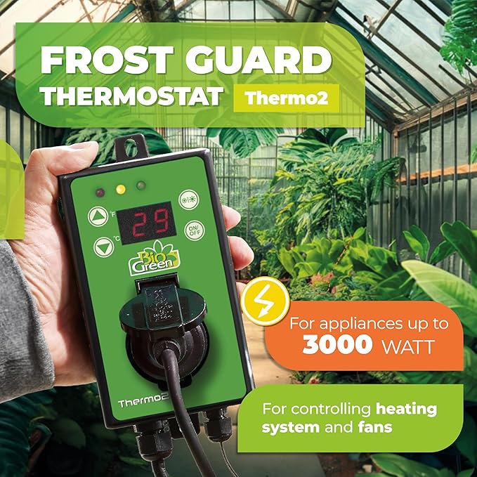 BioGreen TER2/US Thermo 2 Digital Greenhouse Thermostat with Summer/Winter Function 2 Years Warrenty, Green - Image 3