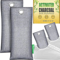 Activated Charcoal Odor Absorber for Strong Odor, Natural Shoe Deodorizer. Sneaker Odor Eliminator, 2 Pack Bamboo Charcoal Air Purifying Bags, Odor Remover Moisture Absorbers for Shoes by Mayunuo