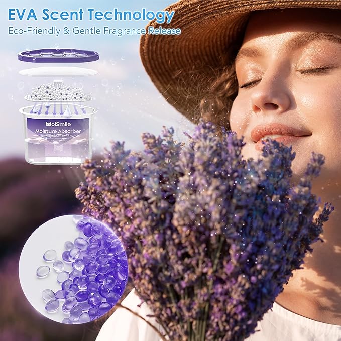 Moisture Absorbers 6 Packs, 10.8OZ Lavender Vanilla Efficient Humidity Absorber ＆ Odor Eliminator Boxes, Refillable Car Dehumidifier for Closet, Bathroom, Basement＆ RV - Image 3