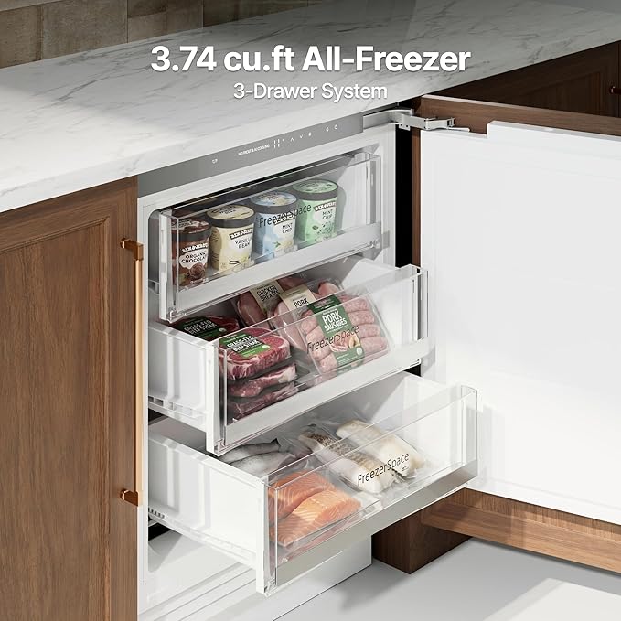 Ca'Lefort Undercounter Panel Ready Freezer -11°F to 7°F, Built-in All Freezer Panel-Ready Fridge, 3.75 cu.ft (Panel Not Included) - Image 5