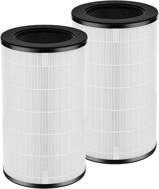 AP-PET35 AP-T30 Replacement Filter Compatible with HoMedics TotalClean Air Purifier Models 5-in-1 AP-T30FL AP-T30WT AP-PET35FL AP-PET35-WT, 360° Filtration 5 Layers 3 in 1 HEPA Filter, 2 Pack by JORAIR