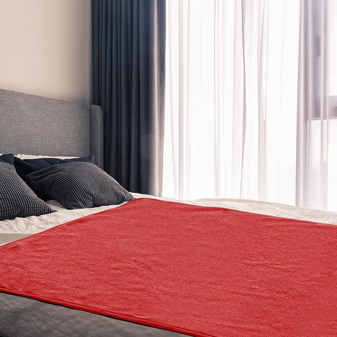 1 Pcs Couples Waterproof Mat Lover Reusable Stainproof Blanket Quiet Easy Use Mattress Protector for Adult Multi Functional Bed Sheet Couple Pleasure Comfort (80 x 80 in,Red) by Fanfanwin