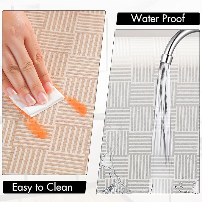 Cooyes Shelf and Drawer Liner for Kitchen Cabinets – Non-Adhesive, Waterproof, Non-Slip Cabinet Liners for Scratch Protection, Desk, Refrigerator, Shelves, Drawers with Modern Pattern - Image 4