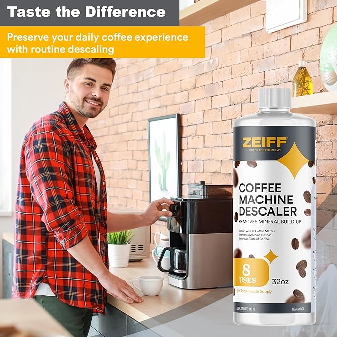 Coffee Machine Descaler - 32oz (8 Uses) - Compatible with Nespresso, Breville, Delonghi, Keurig Descaling Solution for Coffee Maker Cleaner and Descaler - Coffee and Espresso Machine Descaler - Image 6