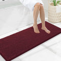Smiry Luxury Chenille Bathroom Rugs 47x17, Extra Soft and Absorbent Shaggy Bath Mat, Machine Washable, Non-Slip Plush Carpet Runner for Tub, Shower, and Floor, Home Decor Accessories, Burgundy by Smiry