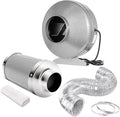 iPower 4 Inch 190 CFM Duct Inline Fan with 4" Filter 8 Feet Ducting Combo for Grow Tent Ventilation, Silver by iPower