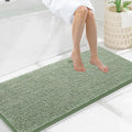 Smiry Luxury Chenille Bathroom Rugs 47x20, Extra Soft and Absorbent Shaggy Bath Mat, Machine Washable, Non-Slip Plush Carpet Runner for Tub, Shower, and Floor, Home Decor Accessories, Sage Green by Smiry