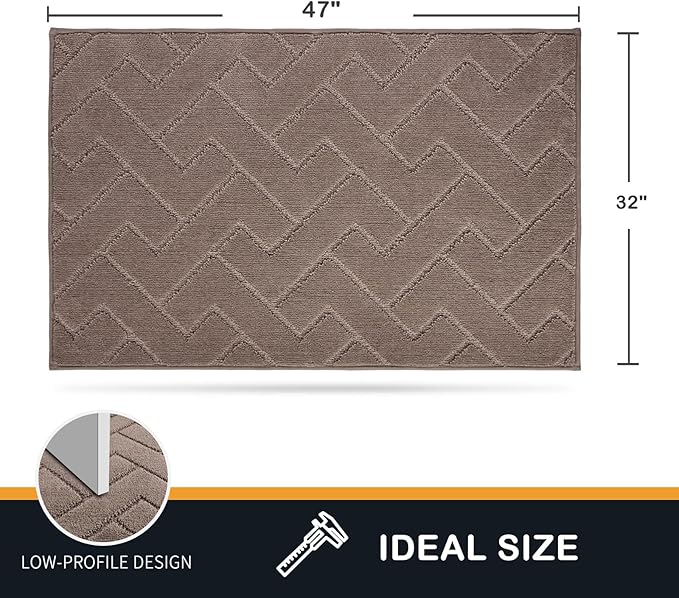 PURRUGS Dirt Trapping Door Mat 32" x 47", Non-Slip Machine Washable Entry Rug, Dog Doormat, Indoor Front Door Mat, Super Absorbent Entryway Rug for Muddy Shoes & Paws, Grayish Brown - Image 2