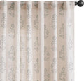 jinchan Linen Floral Curtains for Living Room 96 Inch Length Gray Flower Cottage Core Farmhouse Curtains Rod Pocket Back Tab Boho Semi Sheer Window Drapes Bedroom Set 2 Panels Grey on Beige by JINCHAN