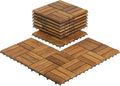Bare Decor BARE-WF2009 Solid Teak Wood Interlocking Flooring Tiles (Pack of 10), 12" x 12", Brown by BareDecor