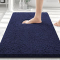 Smiry Luxury Chenille Bathroom Rugs 30x20, Extra Soft and Absorbent Shaggy Bath Mat, Machine Washable, Non-Slip Plush Carpet Runner for Tub, Shower, and Floor, Home Decor Accessories, Navy Blue by Smiry
