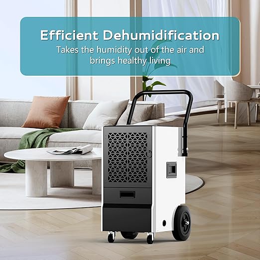 EUHOMY 160 Pints Commercial Dehumidifier for Basement,Large Dehumidifier for Basement With Drain Hose,Timer and 4 Wheels,Industrial Dehumidifiers for Flood Repair,Drying Basement,Warehouse and Factory - Image 7