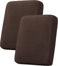 H.VERSAILTEX Velvet Stretch Couch Cushion Cover Plush Cushion Slipcover for Chair Loveseat Sofa Cushion Furniture Protector Seat Cushion Sofa Cover (2 Piece Medium Sofa Cushion Covers, Brown Striped) by HVERSAILTEX
