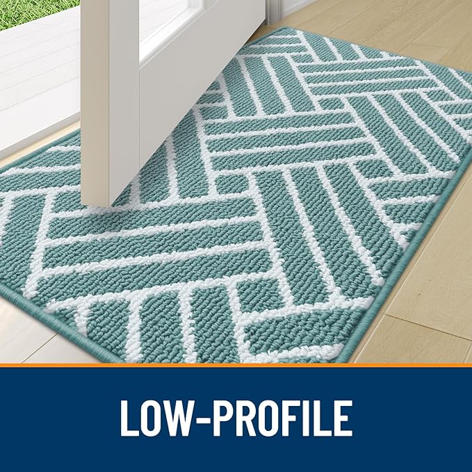 OLANLY Indoor Door Mat, 36x24 Inch, Dirt Resistant and Absorbent, Non-Slip Rubber Backing Floor Mats, Easy Clean Low-Profile Doormat for Entryway, Front Door, and Inside Entrance, Sage Green - Image 4