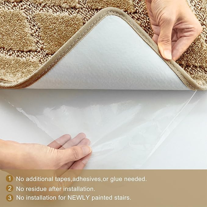 PURE ERA Carpet Stair Tread Landing Mat Tape Free Self Adhesive Non Slip Skid Resistant Indoor Doormat Area Rug Floor Mat for Kitchen Bathroom Workstations Washable 2' X 3' - Image 4