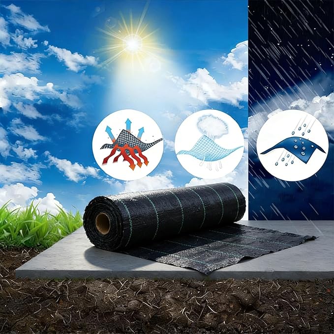Weed Barrier Fabric Planting Cover - 6 x 200 FT Heavy Duty Landscape Fabric Ground Cover Block for Outdoor Planting - Image 6