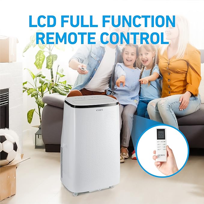 COBY Portable Air Conditioner 4-in-1 AC Unit, Heater, Dehumidifier & Fan, Air Conditioner 15,000 BTU Portable AC Unit with Remote Control for Rooms up to 775 Sq. Ft., 24-Hour Timer, & Installation Kit - Image 4