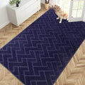 PURRUGS Easy Care Area Rug 4.5ft x 7ft, Non-Slip Machine Washable Entry Rug, Dog Door Mat, Stain Resistant Accent Rug for Hallway, Bedroom, Living Room and Mudroom, Midnight Blue by PURRUGS