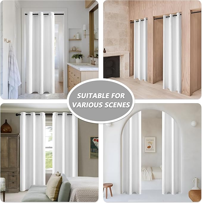 MYSKY HOME White Grommet Room Darkening Curtains for Bedroom and Living Room, 80 Inch Long Vertical Blinds, Privacy Thermal Insulated Panel, 52 x 80 Inch, Pure White - Image 7