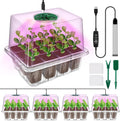 YAUNGEL Seed Starter Tray with Grow Light, 4 Pack Seed Starter Kit with Timing Controller Adjustable Brightness, Thicken Seedling Starter Trays with Humidity Domes Heightened Lids, Transparent by YAUNGEL