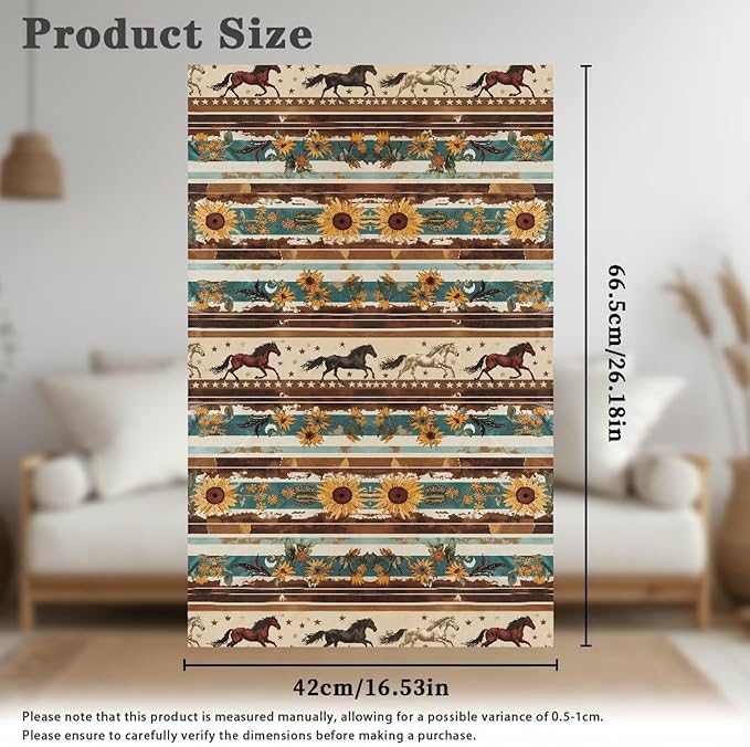 Horse Aztec Print Headrest Cover for Recliner Non-Slip Sofa Headrest Protector Fashion Couch Protective Cover Pins Washable Fabric Loverseat Protector - Image 5