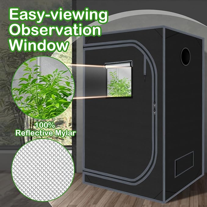 Grow Tent 60"x60"x78" Growing Tents for Indoor Plant 600D Mylar Hydroponic High Reflective Grow Tent for Plant Fruit Flower Veg Growing 5x5 - Image 4