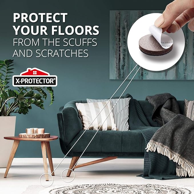 Non Slip Furniture Pads X-Protector - 8 PCS 1 1/2” - Premium Furniture Grippers - Self-Adhesive Rubber Feet for Furniture - Keep Furniture in Place! - Image 6