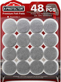 Felt Furniture Pads X-PROTECTOR - 48 Premium Felt Pads Floor Protector - Chair Felts Pads for Furniture Feet Wood Floors - Best Furniture Pads for Hardwood Floors - Protect Your Hard Floors! (Grey) by X-Protector