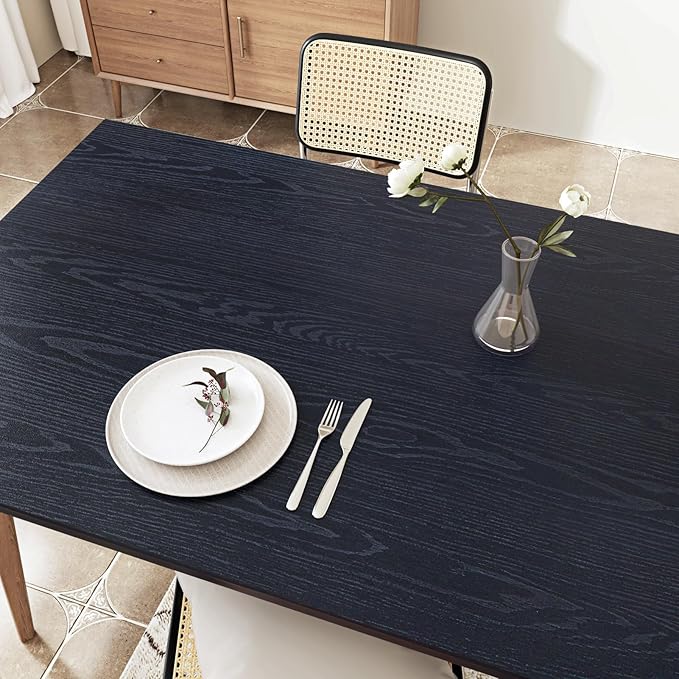 WESTICK Dark Blue Wood Wallpaper Peel and Stick Countertops Waterproof Navy Wood Grain Contact Paper for Kitchen Self Adhesive Removable Blue Wooden Vinyl Wallpaper for Cabinets Drawer Table 12"x78" - Image 3