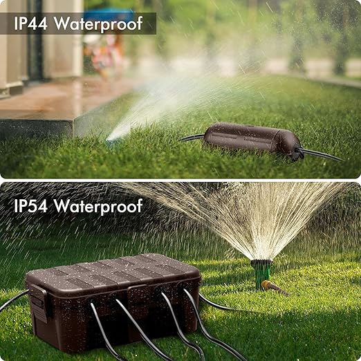 RESTMO 5-Piece Outdoor Waterproof Electrical Box Set – 12.5" x 8.5" x 5" Large & 7.1" x 2.3" x 2.3" Small, Weatherproof Boxes for Power Strip, Outlet, Plug, Socket, Timer, Holiday Light, Brown - Image 6