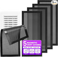 Floor Vent Covers, 5.5" x 12" Magnetic Vent Covers Air Vent Covers Mesh Screen Register Vent Covers for Home, Floor, HVAC, AC, Grilles, and RV Vents, 5 Pack by KeeTidy