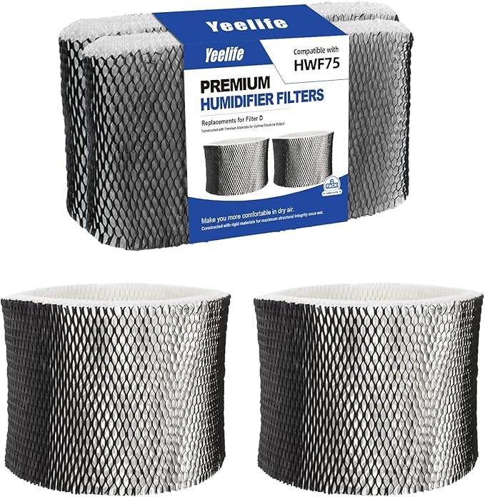 HWF75 Humidifier Filter Replacements for Holmes HWF75CS, HWF75PDQ-U, Filter D, Sunbeam Cool Mist Humidifier Filter SCM3501, SCM3502, SCM3656, SCM3657, SCM3609P (2pack) by YEELIFE
