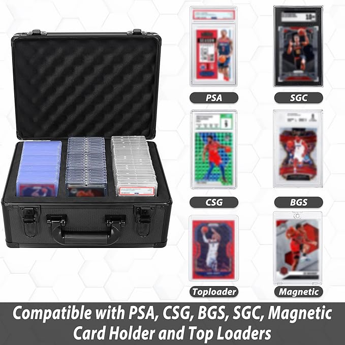 Graded Card Case - Aluminum Alloy Graded Card Storage Box Compatible with 100 Card Slabs - the Sports Trading Card Case Fits PSA, CSG, BGS - Image 3