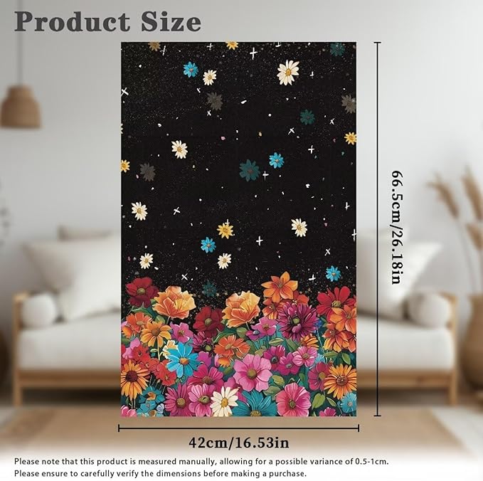 Hippie Flower Recliner Chair Cover Sofa Back Cover Washable Furniture Protector Cover Pet Scratch Resistant Headrest Covers Home Decorations for Sofa Chair Couch - Image 7