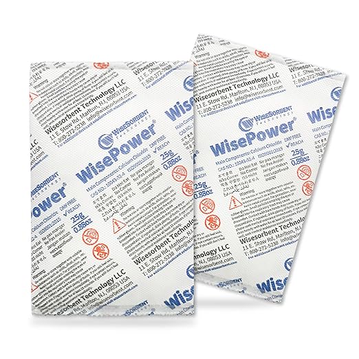 10Pcs 25 Gram Calcium Chloride Dessicant Packs, Double-Layer High Hygroscopic Desiccant, Quickly Absorb Moisture in The Environment in A Short Time by Wisesorb