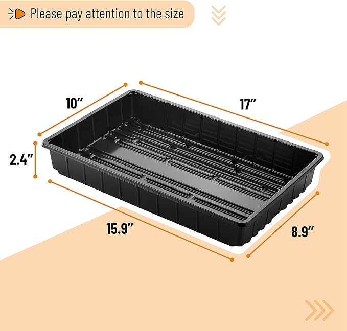 Mr. Pen- Plastic Growing Trays, 5Pack, Black, 17x10, Plant Tray, Seed Tray, Seedling Tray, Propagation Tray, Plant Trays for Seedlings, Planting Trays, Microgreens Growing Trays, Seedling Starter Tray - Image 3