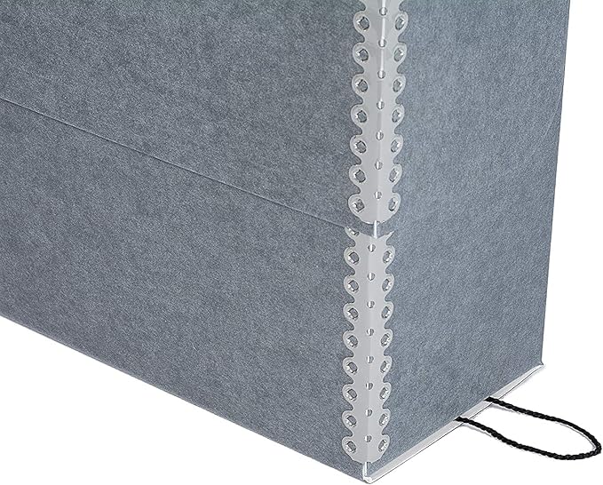 Lineco Archival Document Storage Box with Metal Edge, Acid-Free Gray Boxboard, Organize and Store Files, Prints, Photos, Letter-Sized Case 12.5" x 10.5" x 5" Wide, Pack of 2 - Image 4