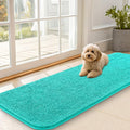 OLANLY Dog Door Mat for Muddy Paws 59x20, Absorbs Moisture and Dirt, Absorbent Non-Slip Washable Doormat, Quick Dry Chenille Mud Mat for Dogs, Entry Indoor Entryway Carpet for Inside Floor, Teal by OLANLY