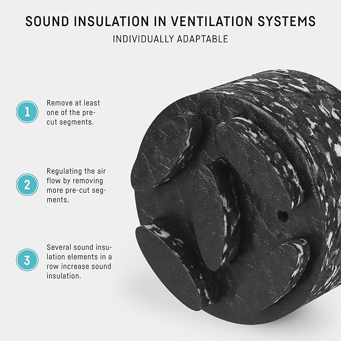 neverest® ESD 4" Adjustable Inline Duct Silencer – Modular Sound Absorbing Muffler with 5 Removable Segments – Up to 44 dB Reduction – for 125mm Pipes, Grow Rooms & HVAC - Image 6