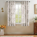jinchan Linen Floral Curtains 63 Inch Length for Living Room Bedroom Light Filtering Farmhouse Peony Flower Drapes Rustic Window Curtain Set Rod Pocket Back Tab 2 Panels Black by JINCHAN