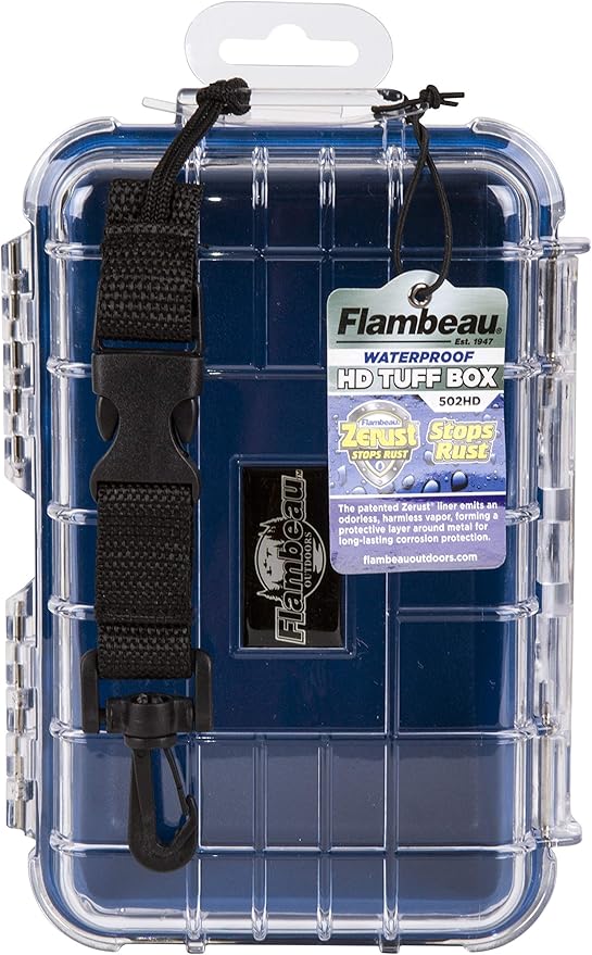 Flambeau Outdoors 502HD HD Tuff Box 500 with Zerust Anti-Corrosion Liner, Dry Box Storage, Large, Blue/Clear - Image 3