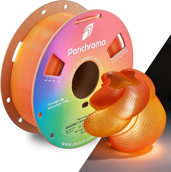 Polymaker Panchroma Gradient PLA Translucent Orange and Yellow 3D Printing Filament 1.75mm 1KG, Premium Gradient PLA, Easy to Print, AMS Compatible, Perfect for Lamp Shades, Vases, Ornaments by Polymaker
