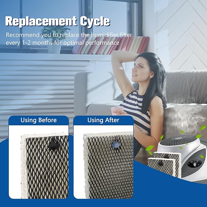 Funmit Humidifier Filter E Replacement Compatible with Holmes HWF100 Bionaire BWF100 Sunbeam SF235 Series, 6 Pack - Image 6