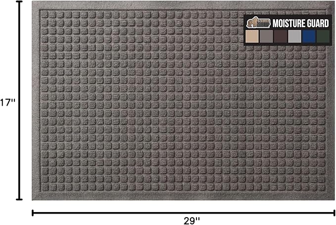GORILLA GRIP Front Door Mat, Indoor Outdoor Ultra Absorbent HydroAbsorb Doormat, Absorbs Up to 1.7 Cups of Water, Stain and Fade Resistant, Rubber Backing Doormats, Captures Dirt, 29x17 Charcoal - Image 2