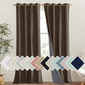 NICETOWN Coffee Vintage Linen 100% Blackout Curtains for Living Room, Thermal Insulated Curtains 102" Long, Noise Reducing Window Treatment Drapes for Hall Room, 52" Wide Per Panel, Set of 2 by NICETOWN