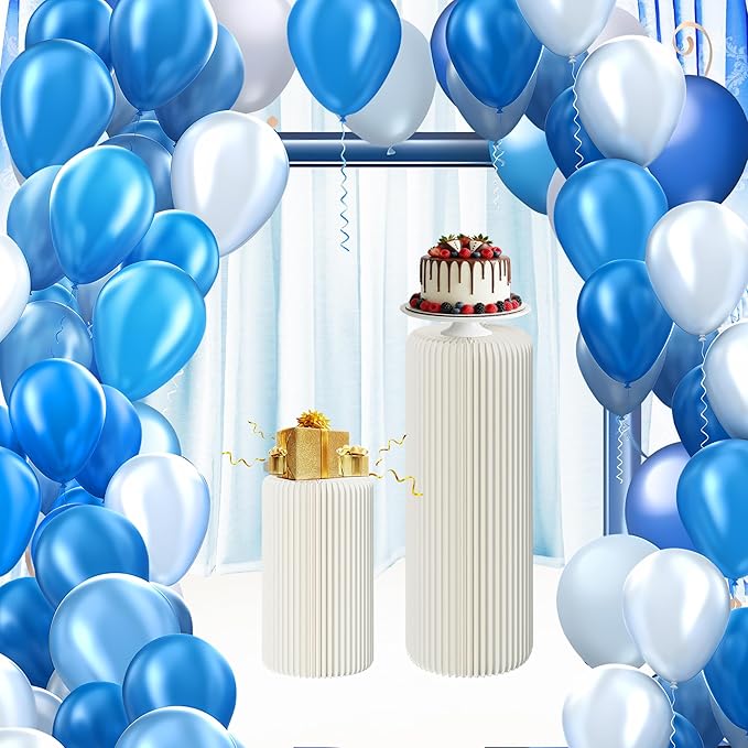 Cylinder Stands for Party Roman Pillar Stand Flower Cake Pedestal Stands for Parties Wedding Baby Shower Birthday Decor, Foldable Cardboard Centerpiece Round Pillars Dessert Stands Display, Reusable (Set of 3-12x15/23/31 inches) - Image 2