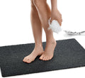 Enkosi Loofah Non-Slip Shower Mat - Shower Floors, Bathtub, Bathrooms, Wet Areas - Cushioned Bath Mat with Drain Holes - Quick Dry PVC, Secure Safety Pad Without Suction Cups (32x24 Black) by ENKOSI